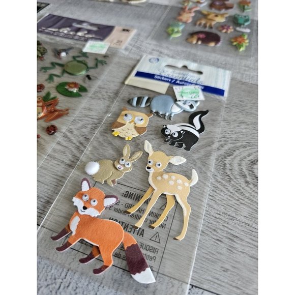 Sticker Lot Woodland Animals Fox Frogs Deer + Scrapbooking 3D Stickers RARE #47 - Picture 2 of 9